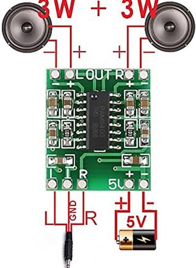 لوحة مكبر الصوت الرقمي PAM8403 2x3W وحدة طاقة DC 5V 15 قطعة - Image 4